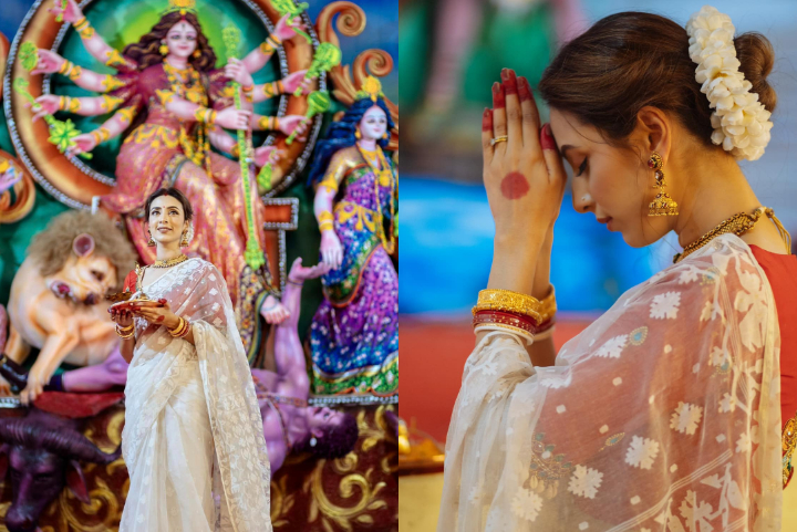 বিয়ের পর প্রথম পূজা, মিমের ‘অন্যরকম অনুভূতি’