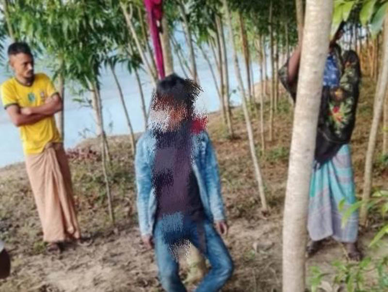 কমলগঞ্জে গাছের সঙ্গে চাদরে ঝুলন্ত যুবকের মরদেহ