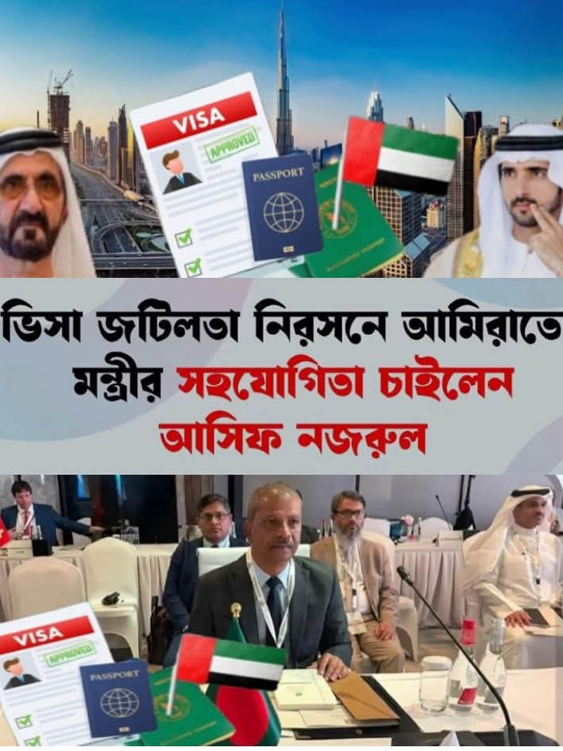 ভিসা জটিলতা নিরসনে আমিরাতের মন্ত্রীর সহযোগিতা চাইলেন আসিফ নজরুল