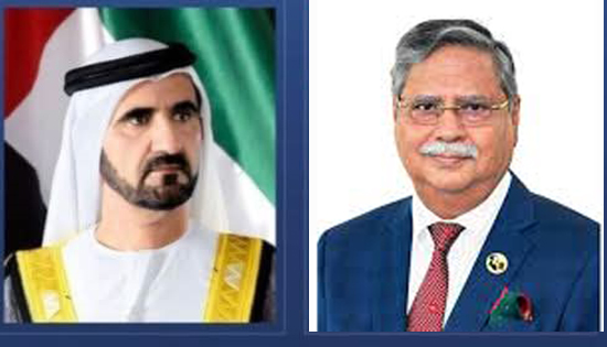 বাংলাদেশের রাষ্ট্রপতিকে আরব আমিরাতের রাষ্ট্রপতির অভিনন্দন বার্তা