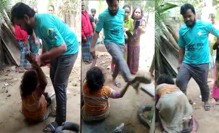 কুলাউড়ায় বৃদ্ধা দাদিকে পেটালেন নাতি