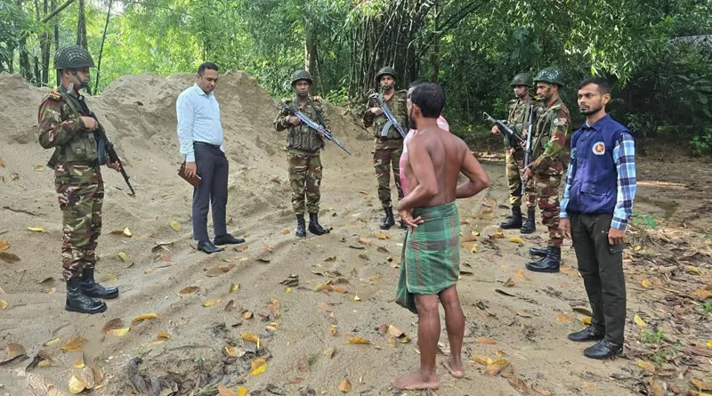 শ্রীমঙ্গলে অবৈধ ভাবে উত্তোলন করা বালু জব্দ