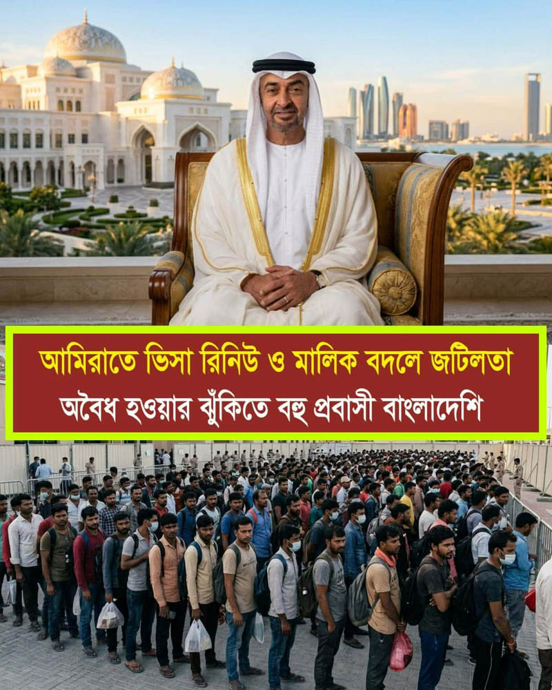 আমিরাতে ভিসা রিনিউ মালিক বদলে জটিলতা অবৈধ হওয়ার ঝুঁকিতে বহু প্রবাসী বাংলাদেশী