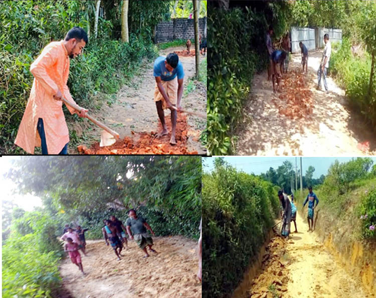 কুলাউড়ায় সমাজসেবক সেলিম আহমদের উদ্যোগে দুই কিলোমিটার কাঁচা রাস্তা সংস্কার